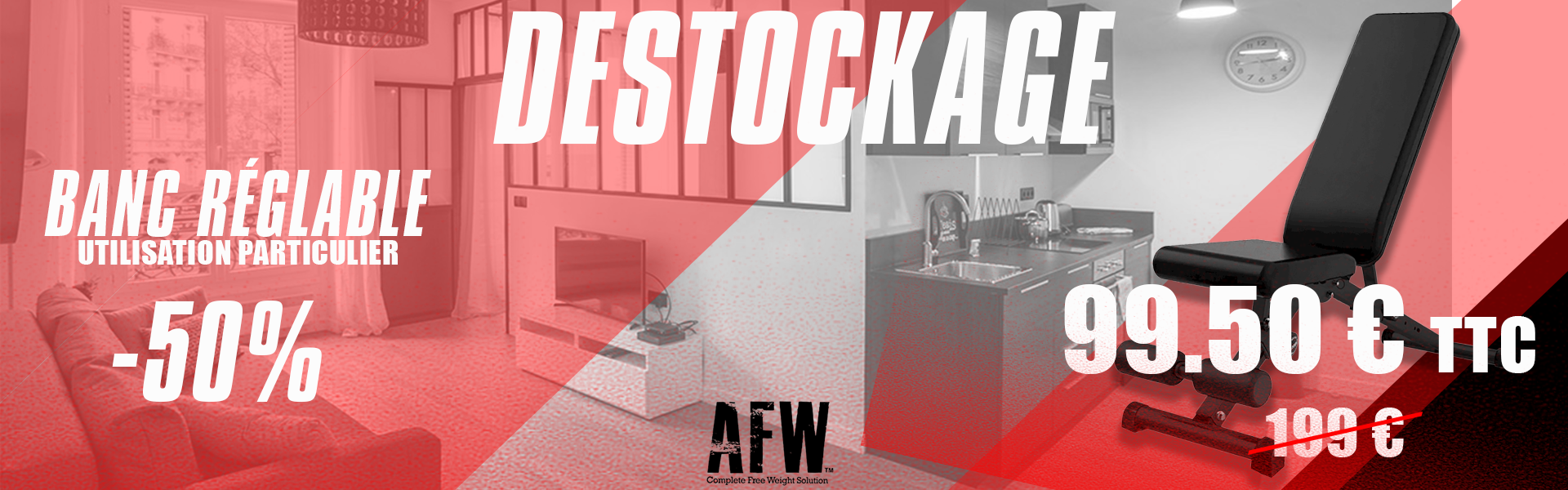 DESTOCKAGE BANC REGLABLE PARTICULIER